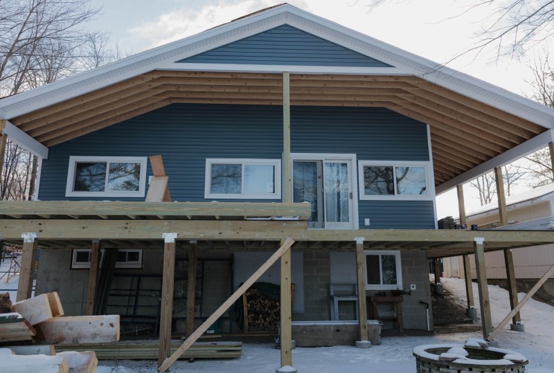 Roof and porch extension