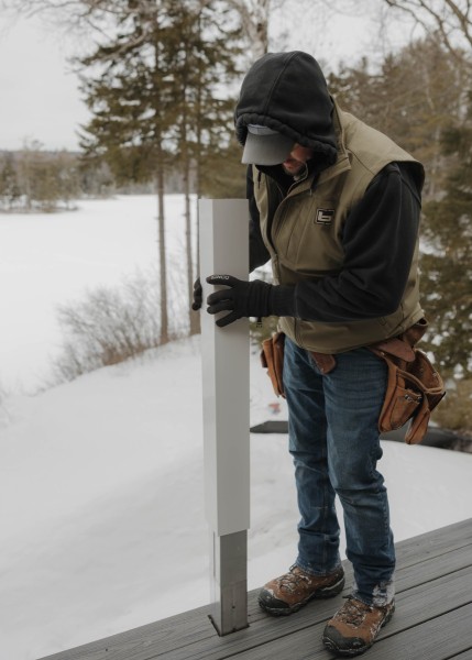 Porch railing cover installation