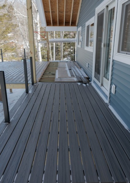 Composite decking has been laid
