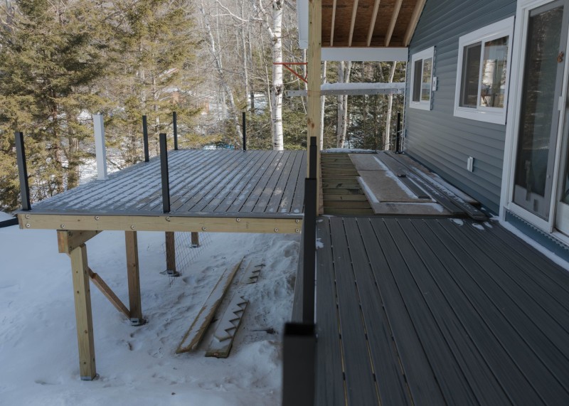 Composite decking has been laid