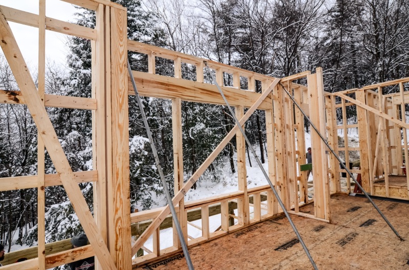 Kitchen/living room wall framing
