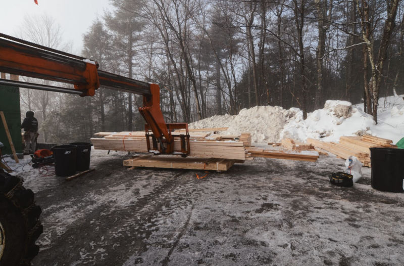 Staging lumber for wall construction
