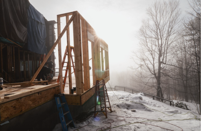 Staging lumber for wall construction