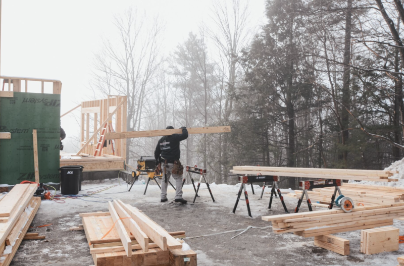 Staging lumber for wall construction