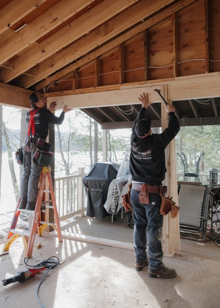 Header beam installation