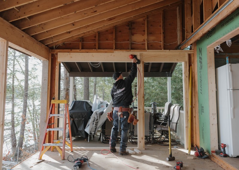 Header beam installation