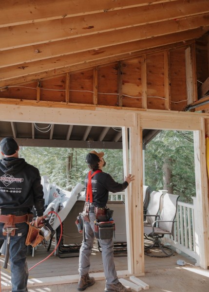 Header beam installation